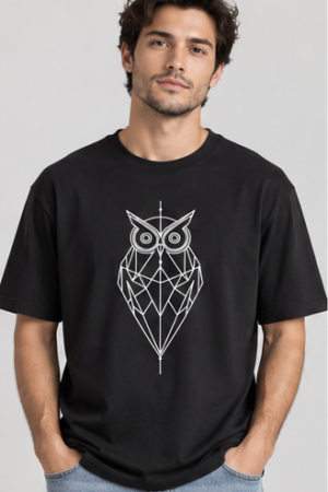 Black Owl Graphic T-Shirt for Men | Stylish Casual Tee