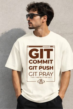 Git Pray Oversized Classic T-Shirt Light